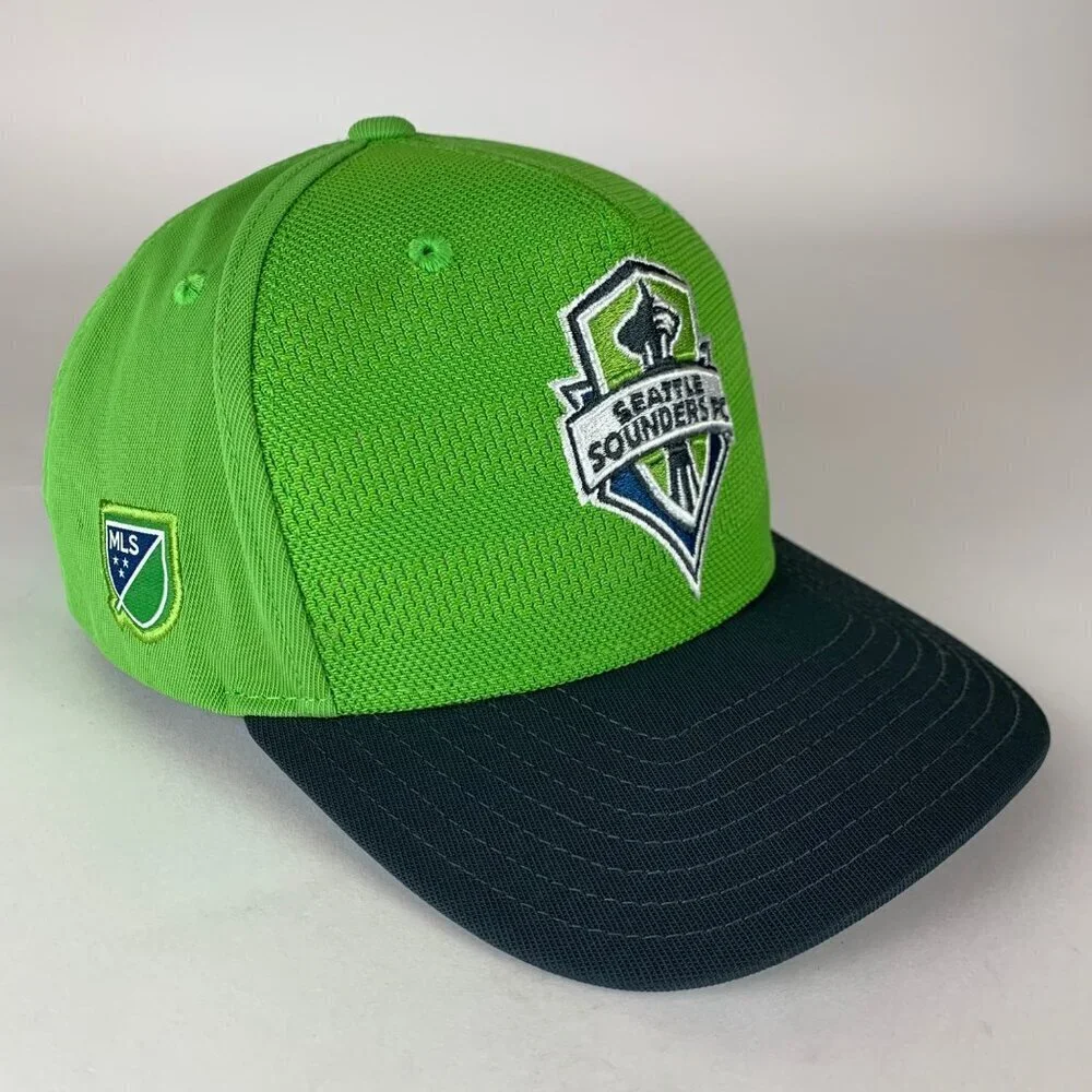 Seattle Sounders MLS Green Gray Adidas Snapback Hat